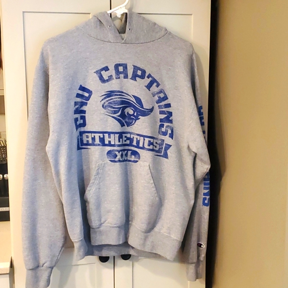 Christopher Newport Hooded Sweatshirt Gray size medium